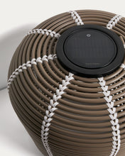 Load image into Gallery viewer, Garoina outdoor solar LED table lamp in taupe synthetic rattan Ø35cm - image 8