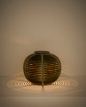 Load image into Gallery viewer, Garoina outdoor solar LED table lamp in green synthetic rattan Ø25cm - image 2