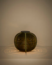 Load image into Gallery viewer, Garoina outdoor solar LED table lamp in green synthetic rattan Ø25cm - image 3