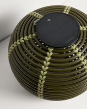 Load image into Gallery viewer, Garoina outdoor solar LED table lamp in green synthetic rattan Ø25cm - image 7