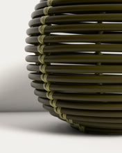 Load image into Gallery viewer, Garoina outdoor solar LED table lamp in green synthetic rattan Ø25cm - image 8