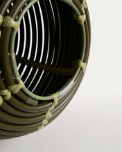 Load image into Gallery viewer, Garoina outdoor solar LED table lamp in green synthetic rattan Ø25cm - image 10