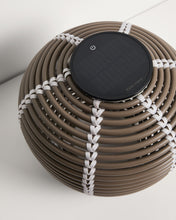Load image into Gallery viewer, Garoina outdoor solar LED table lamp in taupe synthetic rattan Ø25cm - image 6
