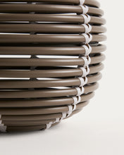 Load image into Gallery viewer, Garoina outdoor solar LED table lamp in taupe synthetic rattan Ø25cm - image 7