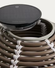 Load image into Gallery viewer, Garoina outdoor solar LED table lamp in taupe synthetic rattan Ø25cm - image 8