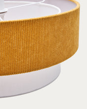 Load image into Gallery viewer, Bianella ceiling lamp in cotton and mustard corduroy, Ø 40 cm - image 6