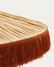 Load image into Gallery viewer, Pollensa ceiling lamp in natural raffia and terracotta fringes, Ø 75 cm - image 3