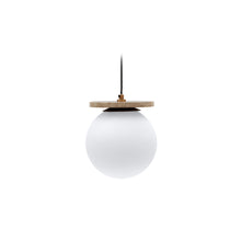 Load image into Gallery viewer, Malachi ceiling lamp with glazed glass and travertine stone