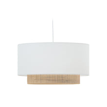 Load image into Gallery viewer, Erna bamboo ceiling lamp shade in a natural and white finish Ø 60 cm