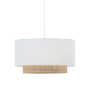 Load image into Gallery viewer, Erna bamboo ceiling lamp shade in a natural and white finish Ø 60 cm - image 2