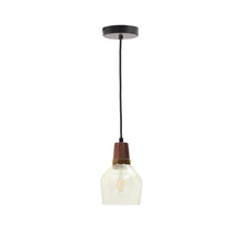 Load image into Gallery viewer, Silex green glass and walnut ceiling lamp, Ø 13 cm