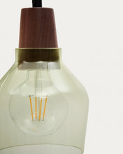 Load image into Gallery viewer, Silex green glass and walnut ceiling lamp, Ø 13 cm - image 5