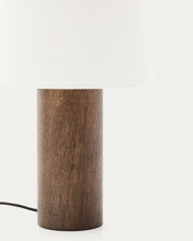 Load image into Gallery viewer, Marga table lamp made from solid rubber wood with dark finish UK adapter - image 4