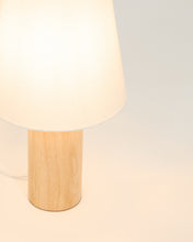 Load image into Gallery viewer, Marga table lamp made from solid rubber wood with natural finish UK adapter - image 3