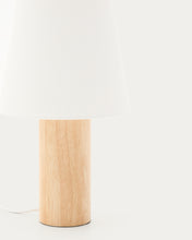 Load image into Gallery viewer, Marga table lamp made from solid rubber wood with natural finish UK adapter - image 4