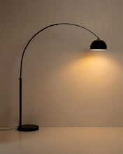 Load image into Gallery viewer, Madali floor lamp in steel with glossy black finish and black marble with adaptor UK - image 2