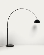 Load image into Gallery viewer, Madali floor lamp in steel with glossy black finish and black marble with adaptor UK - image 3