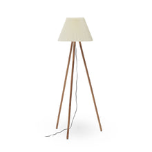 Load image into Gallery viewer, Benicarlo floor lamp in solid rubber wood with a natural, beige finish, UK