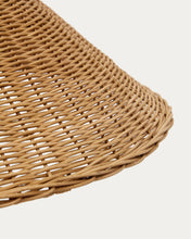 Load image into Gallery viewer, Urania floor lamp in rattan and metal with black painted finished UK adapter - image 5