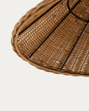 Load image into Gallery viewer, Urania floor lamp in rattan and metal with black painted finished UK adapter - image 6
