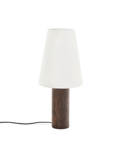 Load image into Gallery viewer, Marga floor lamp made from solid rubber wood with dark finish UK adapter
