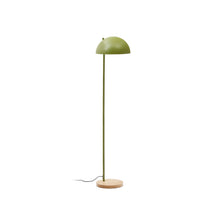 Load image into Gallery viewer, Catlar ash wood and metal floor lamp in a green painted finish