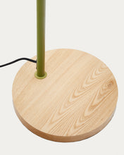 Load image into Gallery viewer, Catlar ash wood and metal floor lamp in a green painted finish - image 4