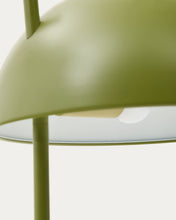 Load image into Gallery viewer, Catlar ash wood and metal floor lamp in a green painted finish - image 5