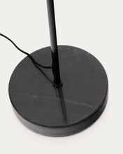 Load image into Gallery viewer, Sayra floor lamp made of black marble and metal in a black painted finish UK adapter - image 3