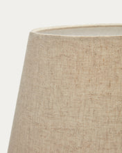 Load image into Gallery viewer, Torrent metal table lamp with black painted finish and linen shade, UK adaptor - image 4