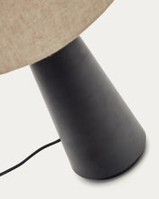 Load image into Gallery viewer, Torrent metal table lamp with black painted finish and linen shade, UK adaptor - image 5