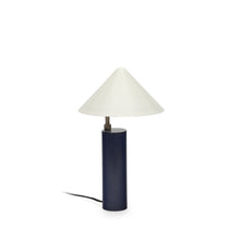 Load image into Gallery viewer, Shiva metal table lamp with blue and white painted finish, 25 cm, UK adaptor - image 2