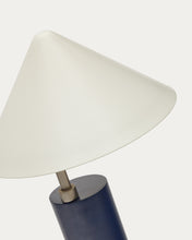 Load image into Gallery viewer, Shiva metal table lamp with blue and white painted finish, 25 cm, UK adaptor - image 6