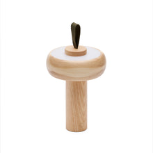 Load image into Gallery viewer, Luba solid ash portable table lamp with green cotton handle