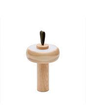 Load image into Gallery viewer, Luba solid ash portable table lamp with green cotton handle - image 2