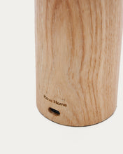 Load image into Gallery viewer, Luba solid ash portable table lamp with green cotton handle - image 6