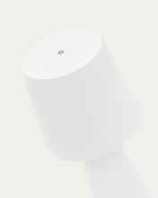 Load image into Gallery viewer, Arenys large outdoor metal table lamp in a white painted finish - image 6