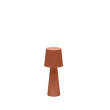 Load image into Gallery viewer, Arenys small outdoor metal table lamp in a terracotta painted finish