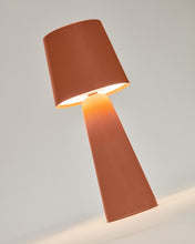 Load image into Gallery viewer, Arenys small outdoor metal table lamp in a terracotta painted finish - image 5