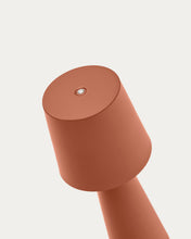 Load image into Gallery viewer, Arenys small outdoor metal table lamp in a terracotta painted finish - image 6