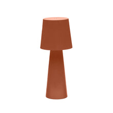 Load image into Gallery viewer, Arenys large outdoor metal table lamp in a terracotta painted finish
