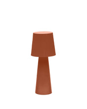 Load image into Gallery viewer, Arenys large outdoor metal table lamp in a terracotta painted finish - image 2