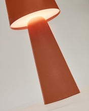 Load image into Gallery viewer, Arenys large outdoor metal table lamp in a terracotta painted finish - image 5