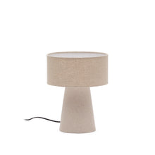 Load image into Gallery viewer, Algaida table lamp in grey fabric with UK adapter
