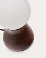Load image into Gallery viewer, Okeni table lamp made of walnut veneer and glass UK adapter - image 6