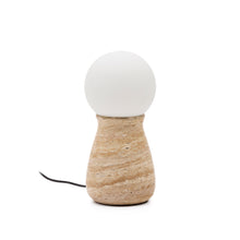 Load image into Gallery viewer, Okeni table lamp made of travertine and glass UK adapter - image 2