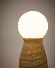 Load image into Gallery viewer, Okeni table lamp made of travertine and glass UK adapter - image 5