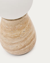 Load image into Gallery viewer, Okeni table lamp made of travertine and glass UK adapter - image 6