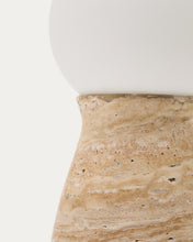 Load image into Gallery viewer, Okeni table lamp made of travertine and glass UK adapter - image 7