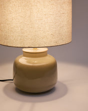 Load image into Gallery viewer, Tay green ceramic and beige linen table lamp UK adapter - image 4